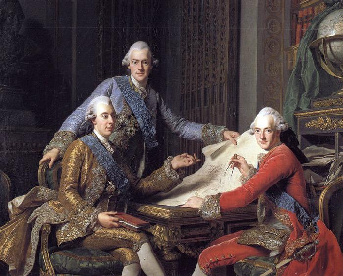 Alexander Roslin Gustav III of Sweden, and his brothers oil painting image